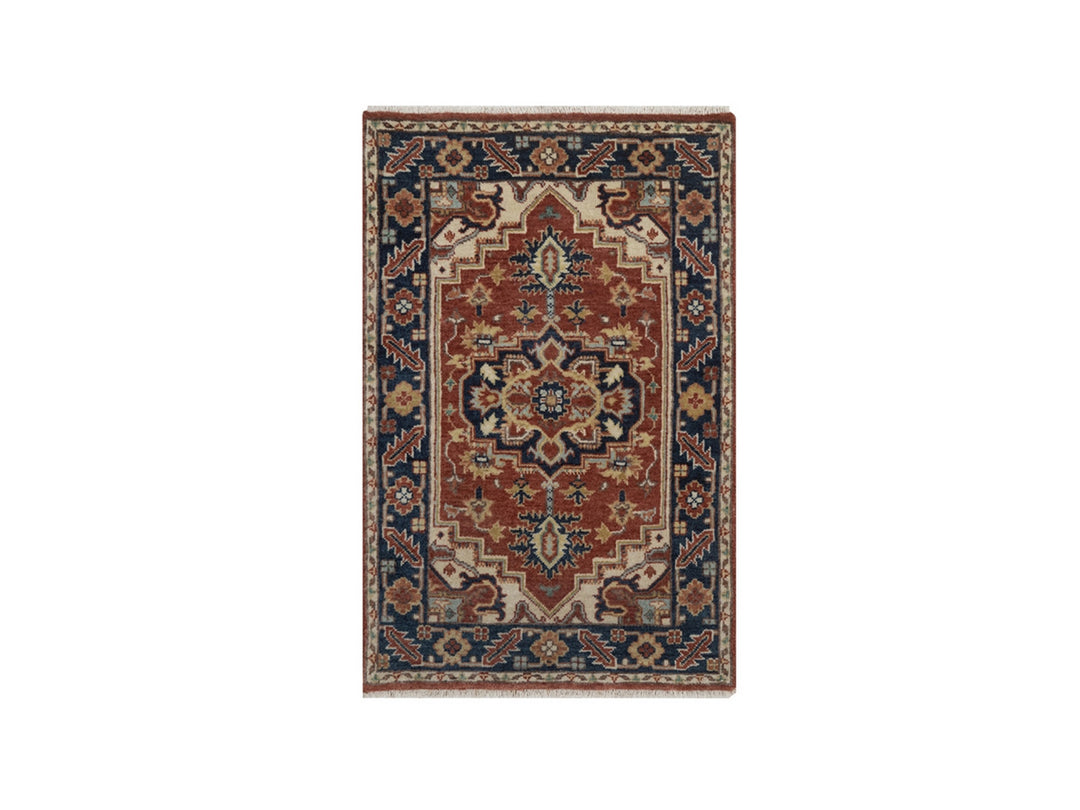 2'0" x 3'0" New Hand Knotted Red Wool Rectangle Oriental Rug - MOA10292808