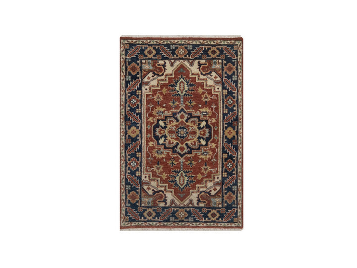 2'0" x 3'0" New Hand Knotted Red Wool Rectangle Oriental Rug - MOA10292808