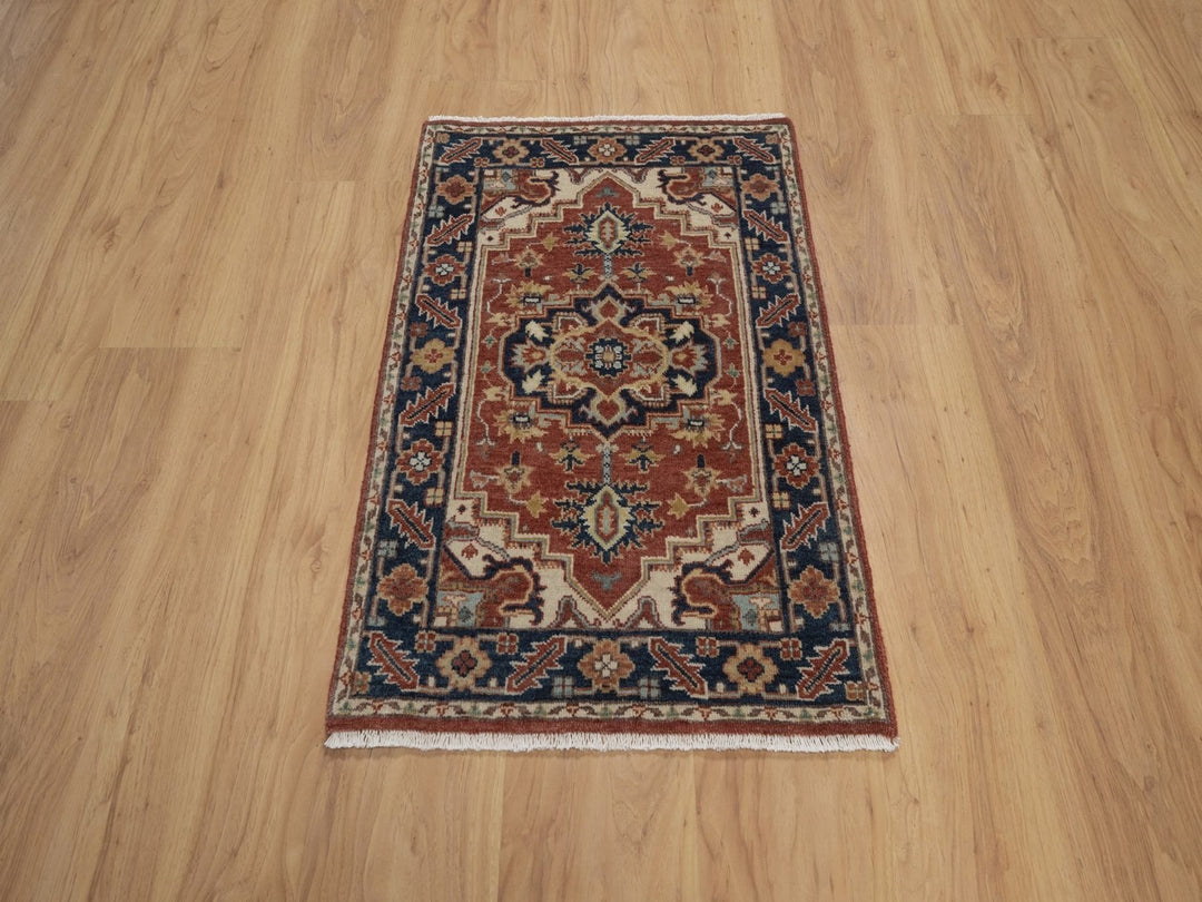 2'0" x 3'0" New Hand Knotted Red Wool Rectangle Oriental Rug - MOA10292808