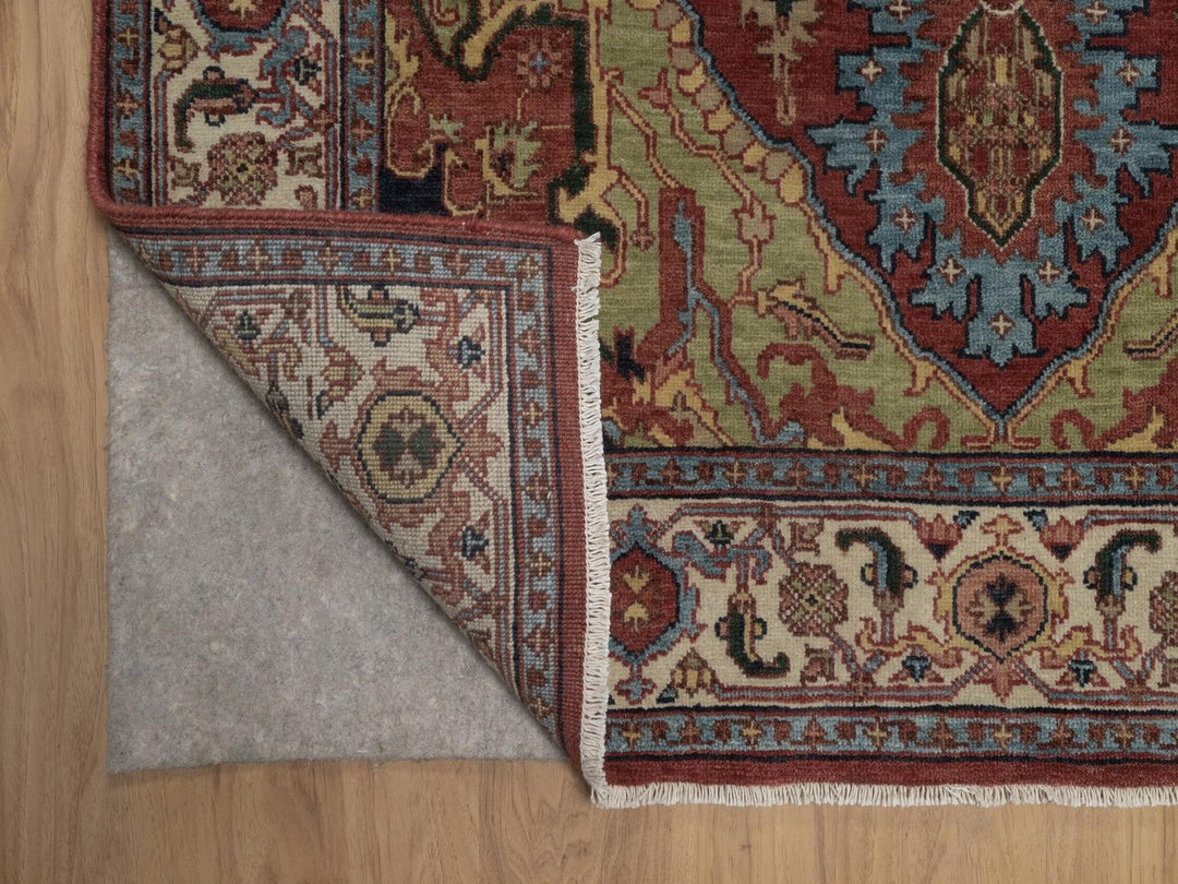 4'1" x 5'11" New Hand Knotted Red Wool Rectangle Oriental Rug - MOA10292809