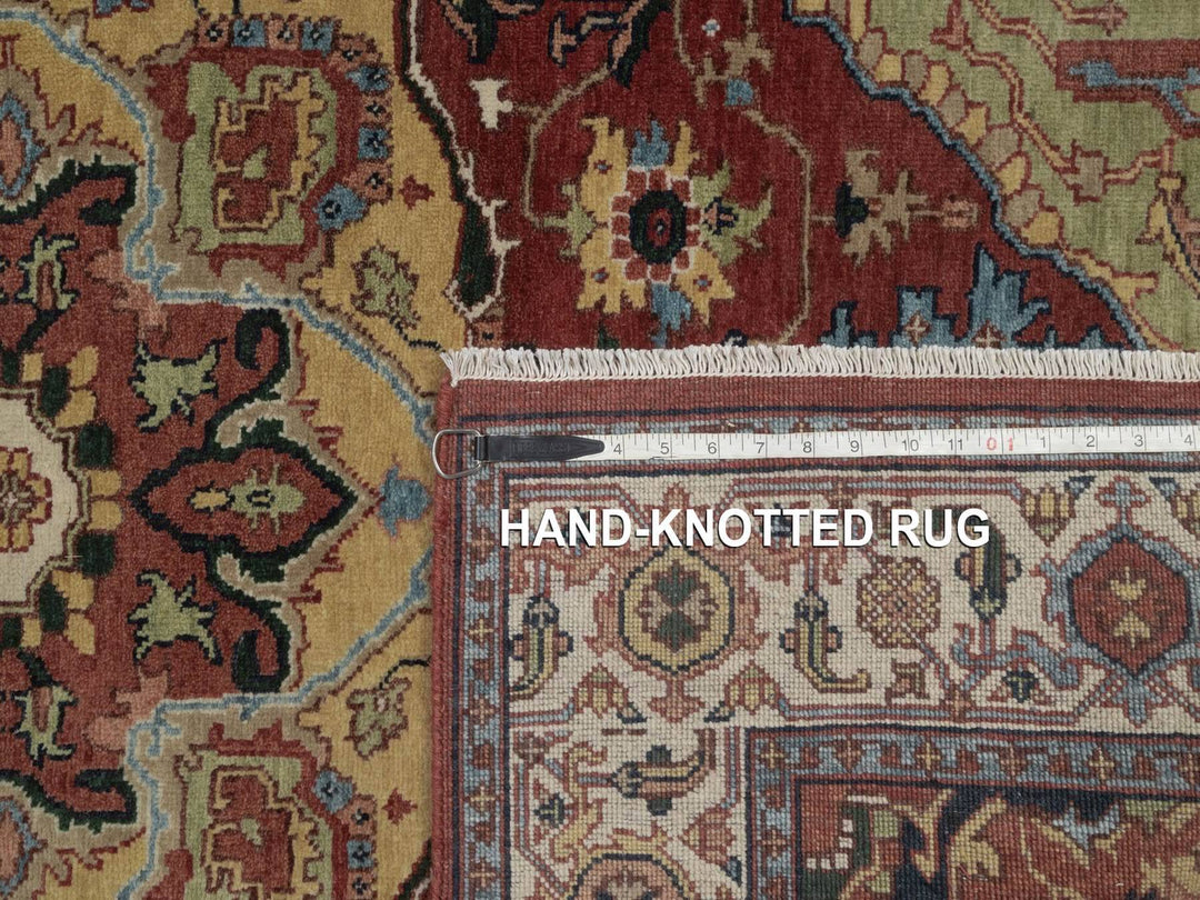 4'1" x 5'11" New Hand Knotted Red Wool Rectangle Oriental Rug - MOA10292809