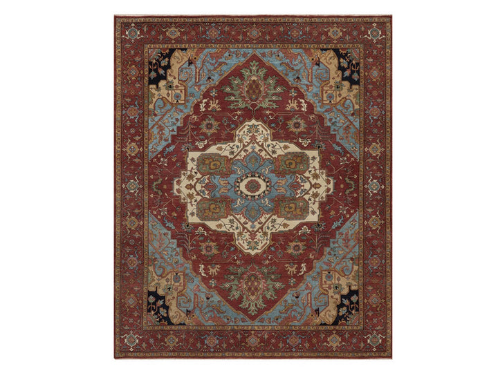 8'2" x 10'1" New Hand Knotted Red Wool Rectangle Oriental Rug - MOA10292810