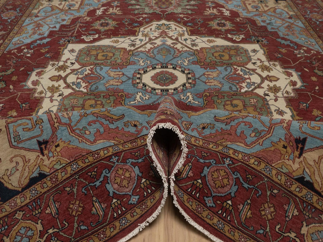 8'2" x 10'1" New Hand Knotted Red Wool Rectangle Oriental Rug - MOA10292810