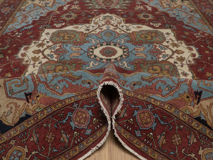 8'2" x 10'1" New Hand Knotted Red Wool Rectangle Oriental Rug - MOA10292810