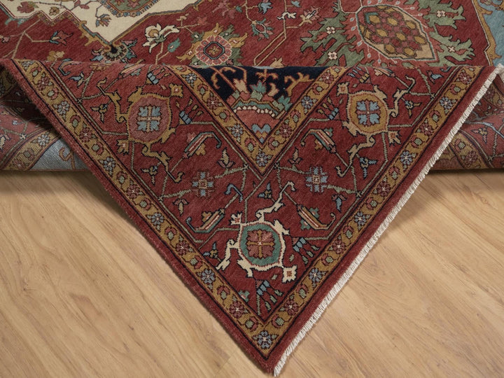 8'2" x 10'1" New Hand Knotted Red Wool Rectangle Oriental Rug - MOA10292810