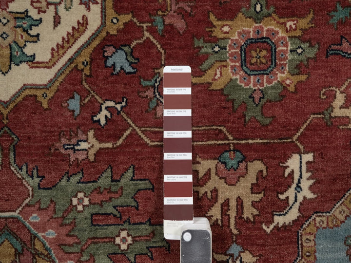 8'2" x 10'1" New Hand Knotted Red Wool Rectangle Oriental Rug - MOA10292810