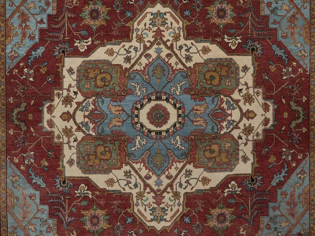 8'2" x 10'1" New Hand Knotted Red Wool Rectangle Oriental Rug - MOA10292810