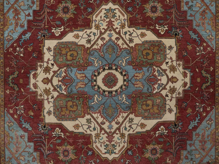 8'2" x 10'1" New Hand Knotted Red Wool Rectangle Oriental Rug - MOA10292810
