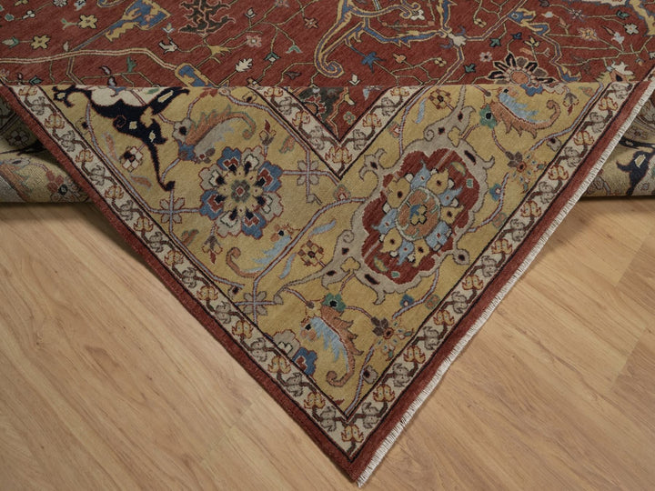 9'2" x 12'1" New Hand Knotted Red Wool Rectangle Oriental Rug - MOA10292811