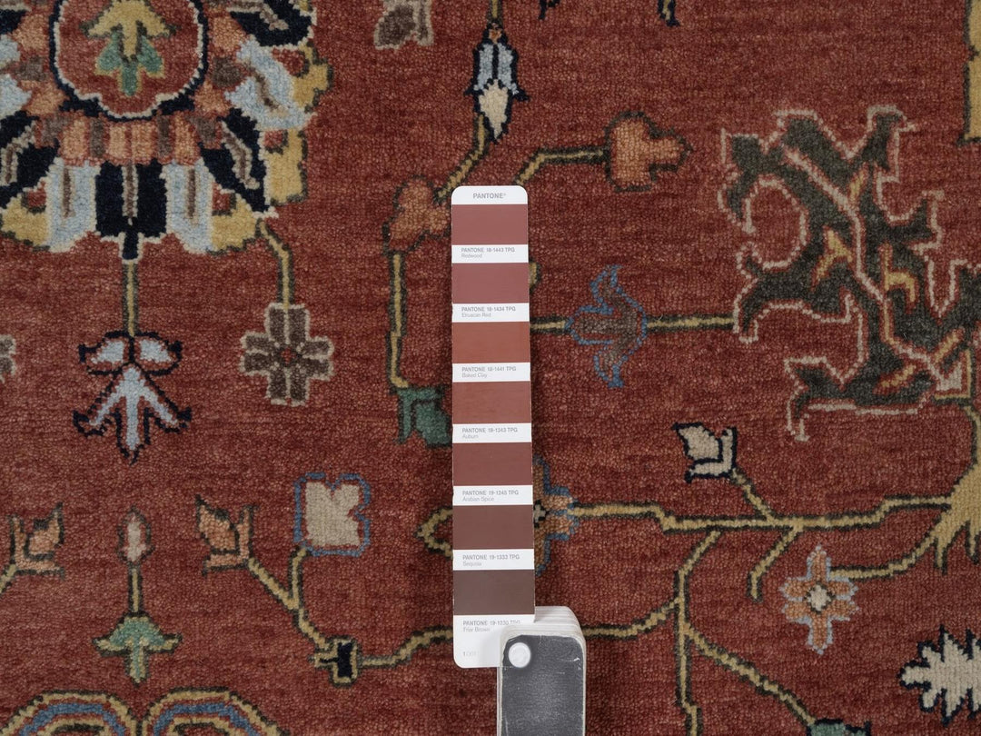 9'2" x 12'1" New Hand Knotted Red Wool Rectangle Oriental Rug - MOA10292811