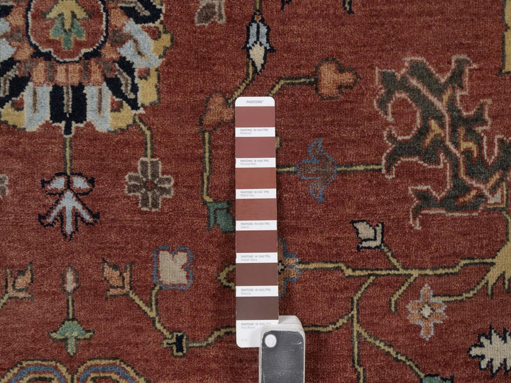 9'2" x 12'1" New Hand Knotted Red Wool Rectangle Oriental Rug - MOA10292811