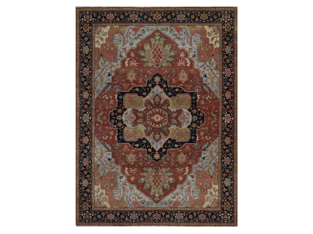 8'9" x 11'10" New Hand Knotted Red Wool Rectangle Oriental Rug - MOA10292812