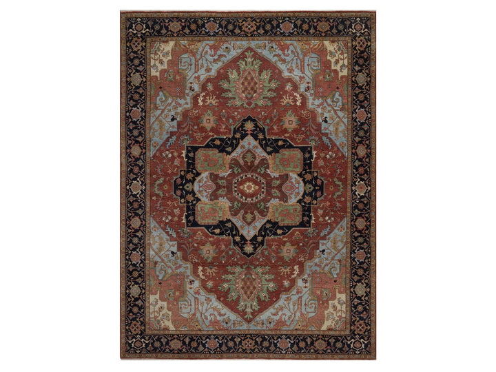 8'9" x 11'10" New Hand Knotted Red Wool Rectangle Oriental Rug - MOA10292812