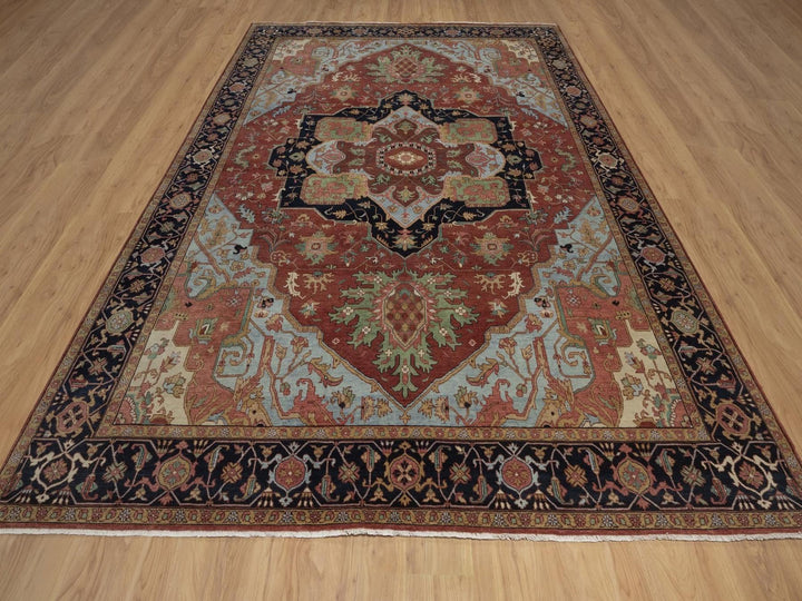 8'9" x 11'10" New Hand Knotted Red Wool Rectangle Oriental Rug - MOA10292812