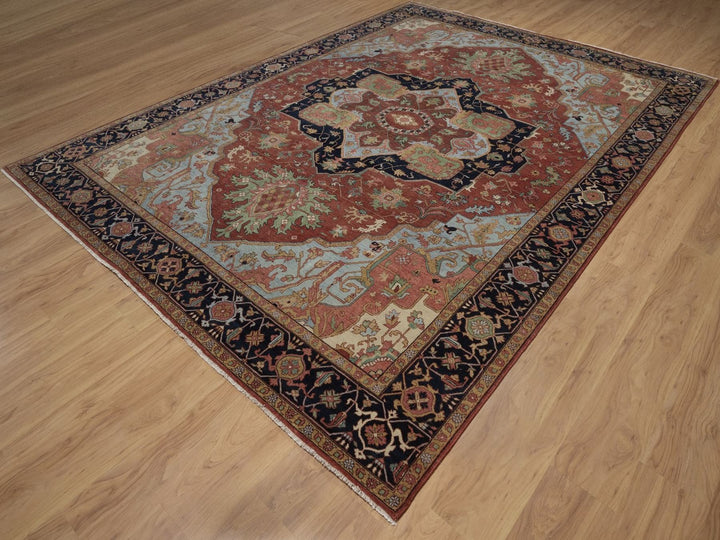 8'9" x 11'10" New Hand Knotted Red Wool Rectangle Oriental Rug - MOA10292812