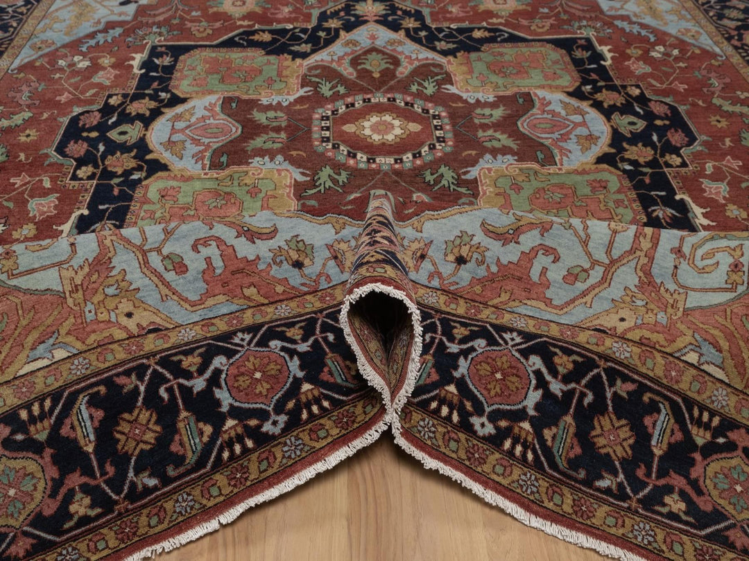 8'9" x 11'10" New Hand Knotted Red Wool Rectangle Oriental Rug - MOA10292812