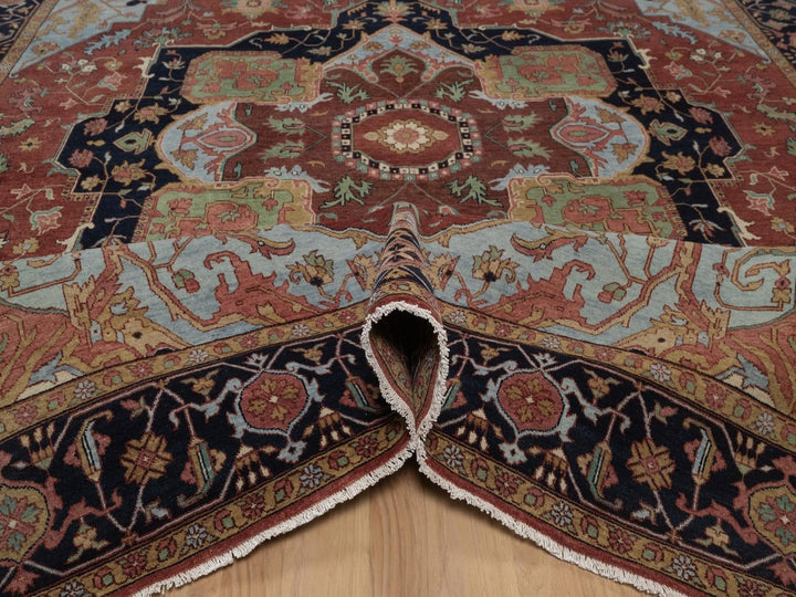 8'9" x 11'10" New Hand Knotted Red Wool Rectangle Oriental Rug - MOA10292812