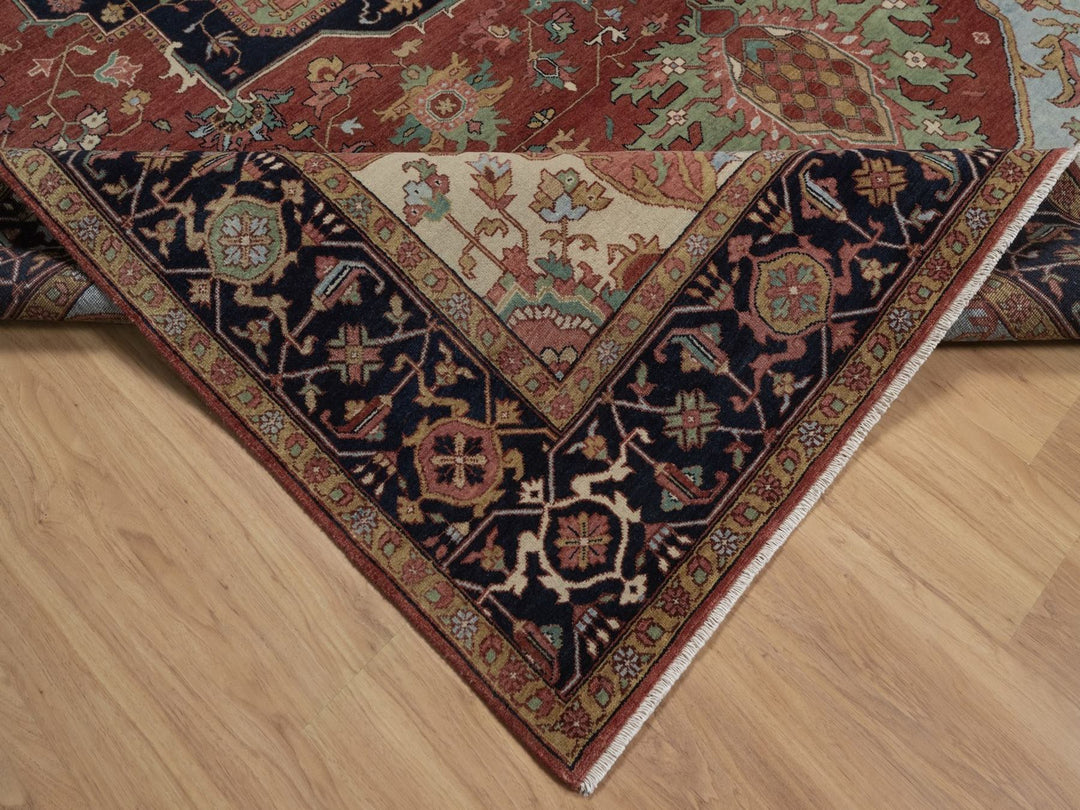 8'9" x 11'10" New Hand Knotted Red Wool Rectangle Oriental Rug - MOA10292812