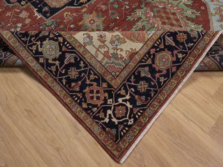 8'9" x 11'10" New Hand Knotted Red Wool Rectangle Oriental Rug - MOA10292812