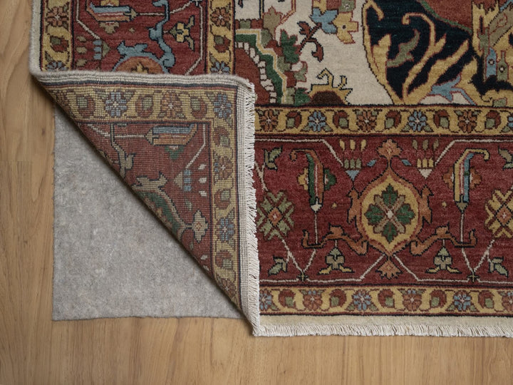9'1" x 12'0" New Hand Knotted Ivory Wool Rectangle Oriental Rug - MOA10292813
