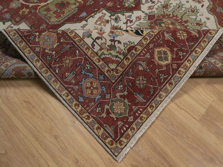 9'1" x 12'0" New Hand Knotted Ivory Wool Rectangle Oriental Rug - MOA10292813