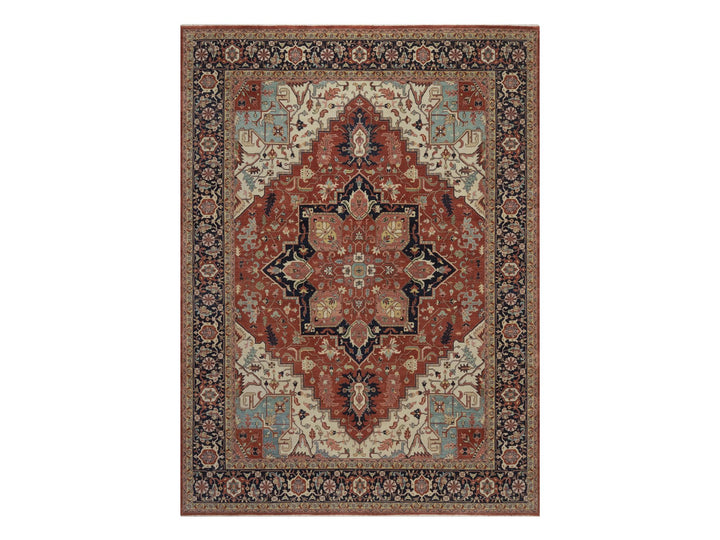 8'8" x 11'11" New Hand Knotted Red Wool Rectangle Oriental Rug - MOA10292814