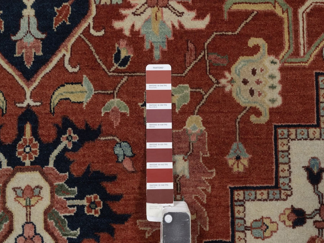 8'8" x 11'11" New Hand Knotted Red Wool Rectangle Oriental Rug - MOA10292814