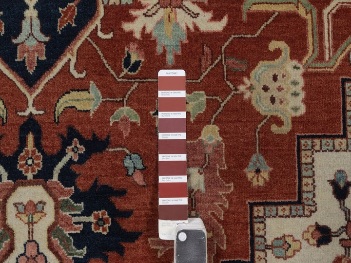 8'8" x 11'11" New Hand Knotted Red Wool Rectangle Oriental Rug - MOA10292814