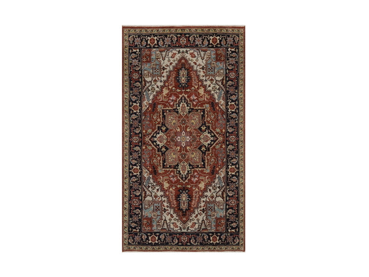2'10" x 5'2" New Hand Knotted Red Wool Rectangle Oriental Rug - MOA10292816