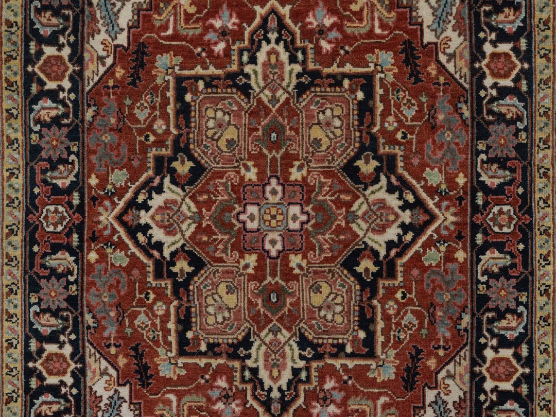 2'10" x 5'2" New Hand Knotted Red Wool Rectangle Oriental Rug - MOA10292816