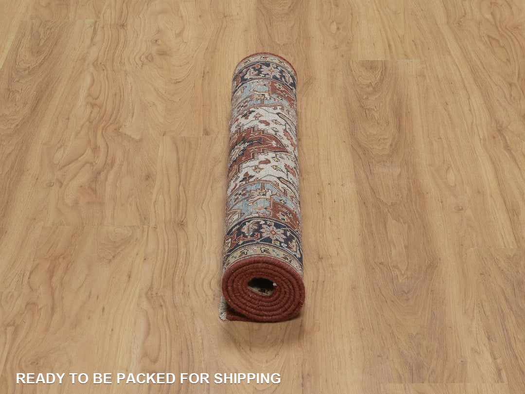2'10" x 5'2" New Hand Knotted Red Wool Rectangle Oriental Rug - MOA10292816