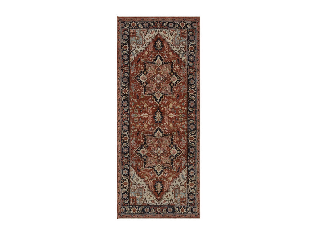 2'7" x 6'3" New Hand Knotted Red Wool Runner Oriental Rug - MOA10292817