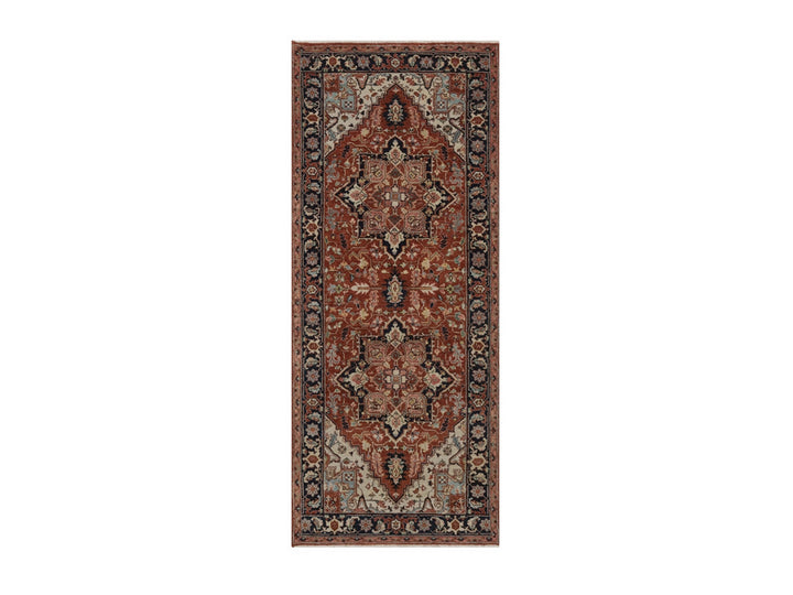 2'7" x 6'3" New Hand Knotted Red Wool Runner Oriental Rug - MOA10292817