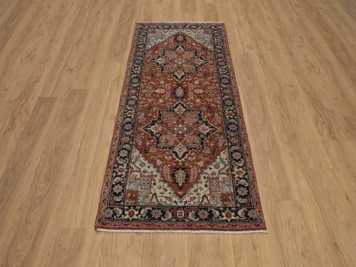 2'7" x 6'3" New Hand Knotted Red Wool Runner Oriental Rug - MOA10292817