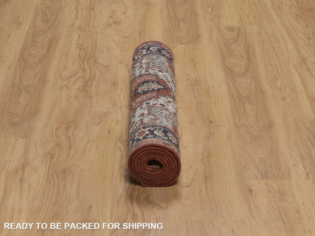 2'7" x 6'3" New Hand Knotted Red Wool Runner Oriental Rug - MOA10292817