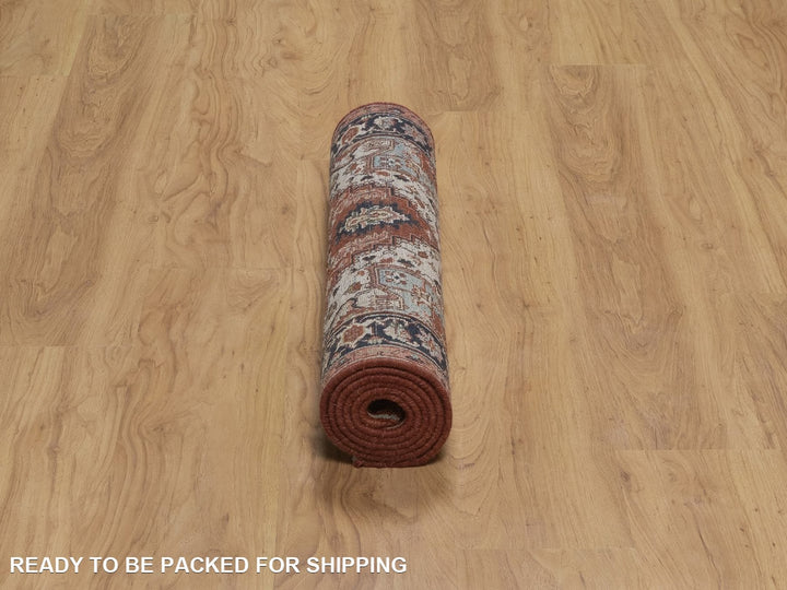 2'7" x 6'3" New Hand Knotted Red Wool Runner Oriental Rug - MOA10292817
