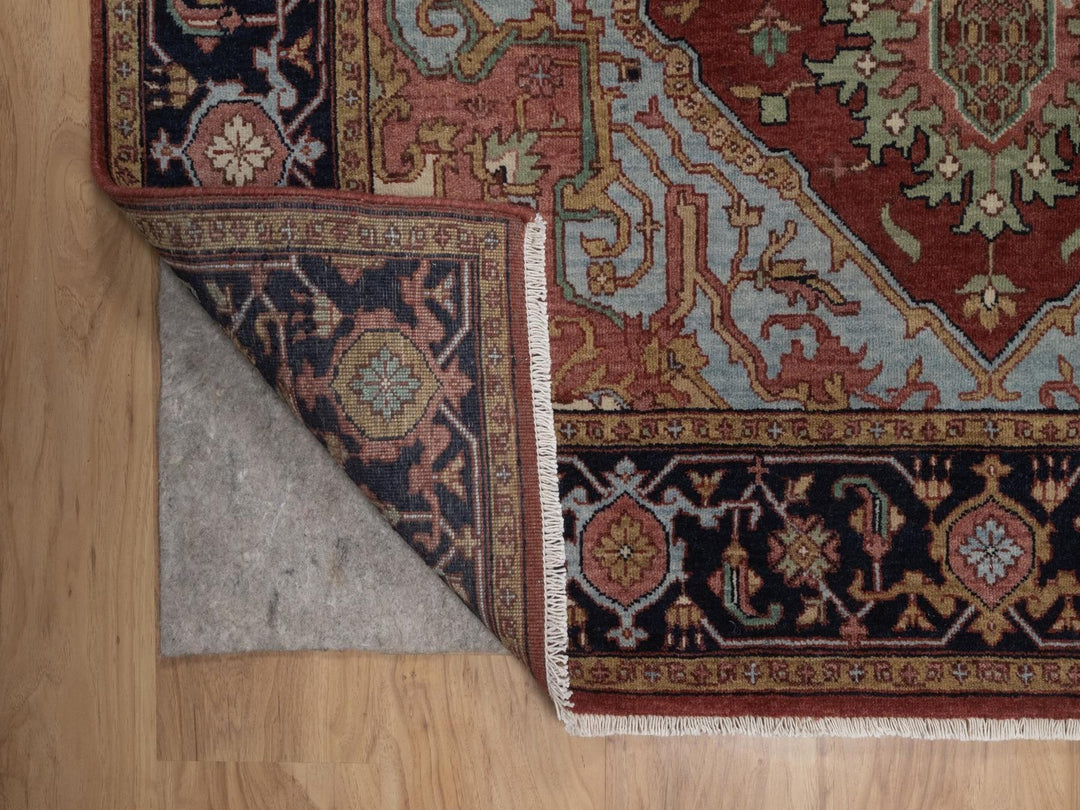 4'11" x 7'3" New Hand Knotted Red Wool Rectangle Oriental Rug - MOA10292819