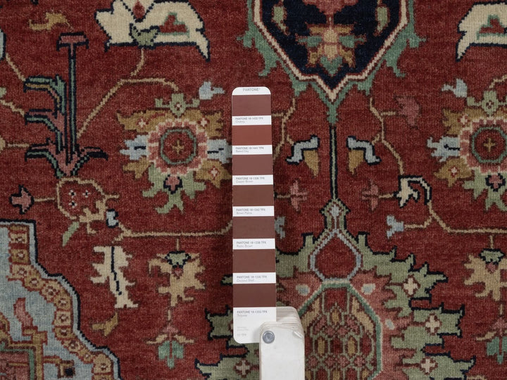 4'11" x 7'3" New Hand Knotted Red Wool Rectangle Oriental Rug - MOA10292819