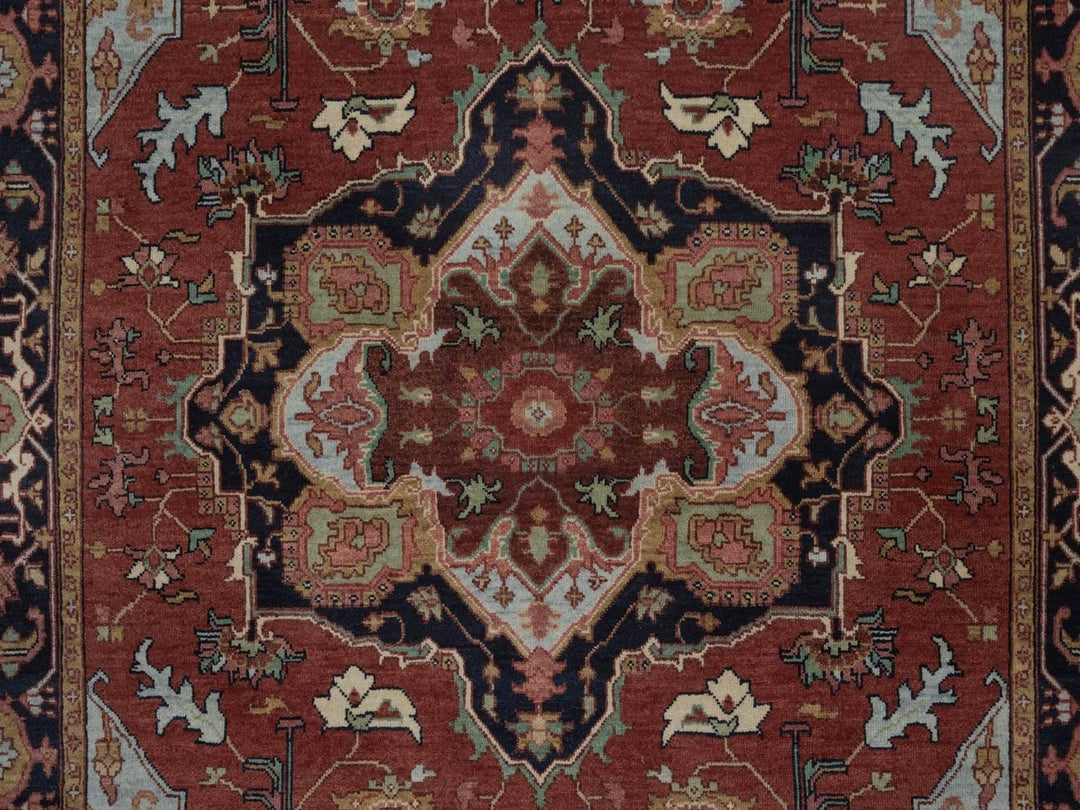 4'11" x 7'3" New Hand Knotted Red Wool Rectangle Oriental Rug - MOA10292819