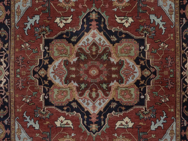 4'11" x 7'3" New Hand Knotted Red Wool Rectangle Oriental Rug - MOA10292819