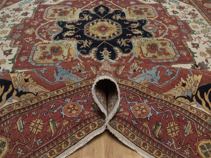 9'10" x 13'10" New Hand Knotted Ivory Wool Rectangle Oriental Rug - MOA10292820
