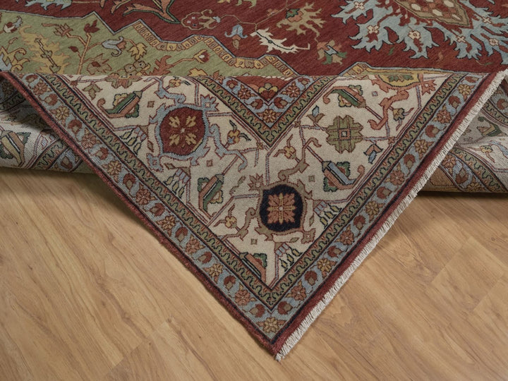 9'11" x 14'3" New Hand Knotted Red Wool Rectangle Oriental Rug - MOA10292821