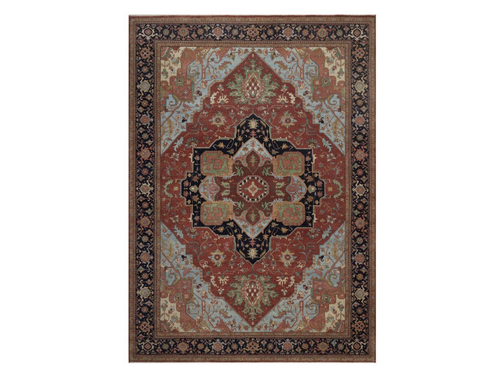 9'11" x 14'0" New Hand Knotted Red Wool Rectangle Oriental Rug - MOA10292823
