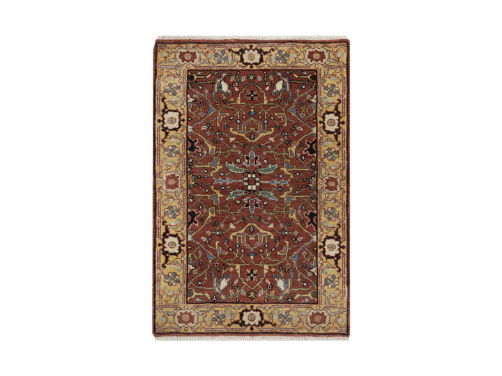 2'0" x 3'0" New Hand Knotted Red Wool Rectangle Oriental Rug - MOA10292824