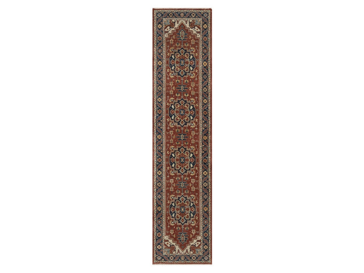 2'4" x 10'2" New Hand Knotted Red Wool Runner Oriental Rug - MOA10292825