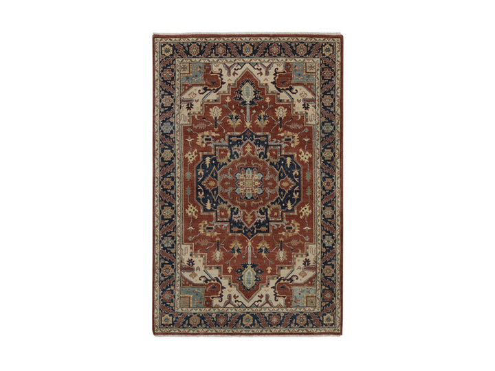 3'11" x 6'2" New Hand Knotted Red Wool Rectangle Oriental Rug - MOA10292826