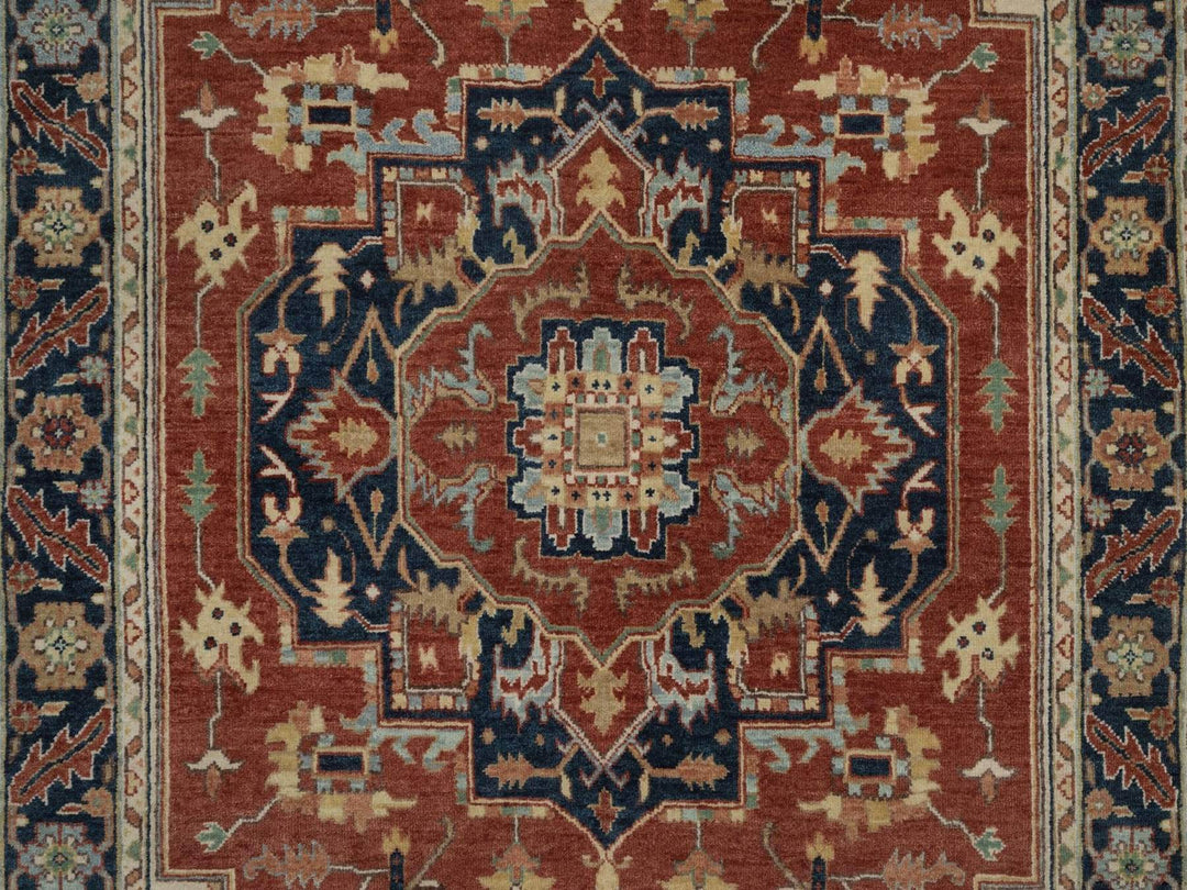 3'11" x 6'2" New Hand Knotted Red Wool Rectangle Oriental Rug - MOA10292826