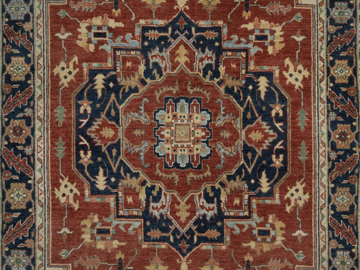 3'11" x 6'2" New Hand Knotted Red Wool Rectangle Oriental Rug - MOA10292826