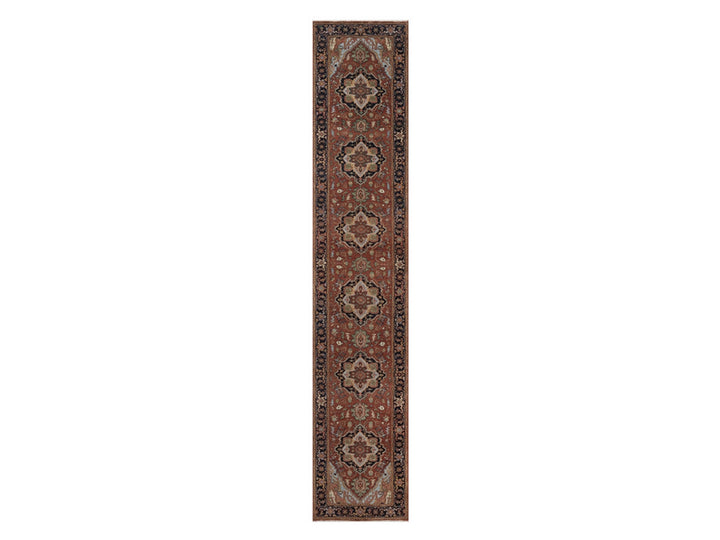 2'7" x 13'9" New Hand Knotted Red Wool Runner Oriental Rug - MOA10292827