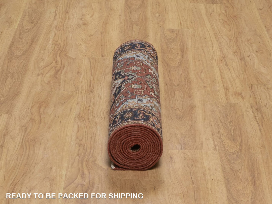 2'7" x 13'9" New Hand Knotted Red Wool Runner Oriental Rug - MOA10292827
